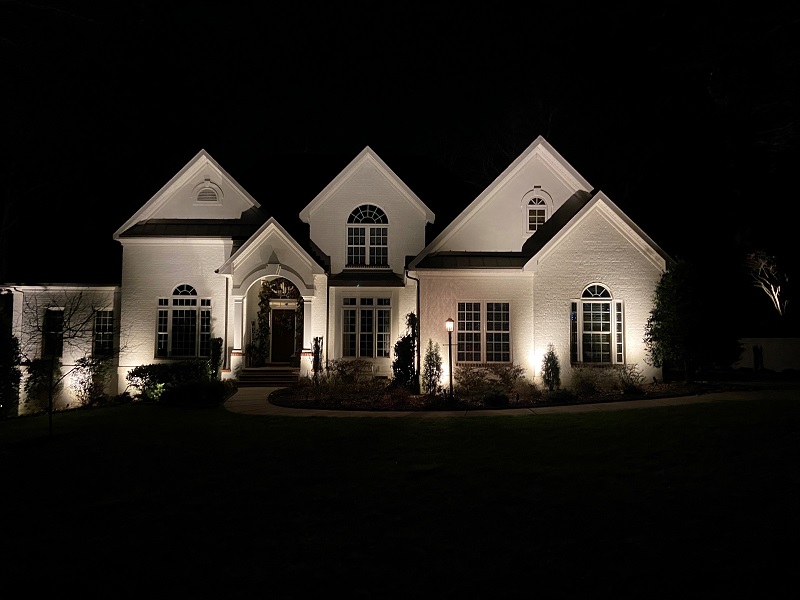 House With White Outdoor Lighting